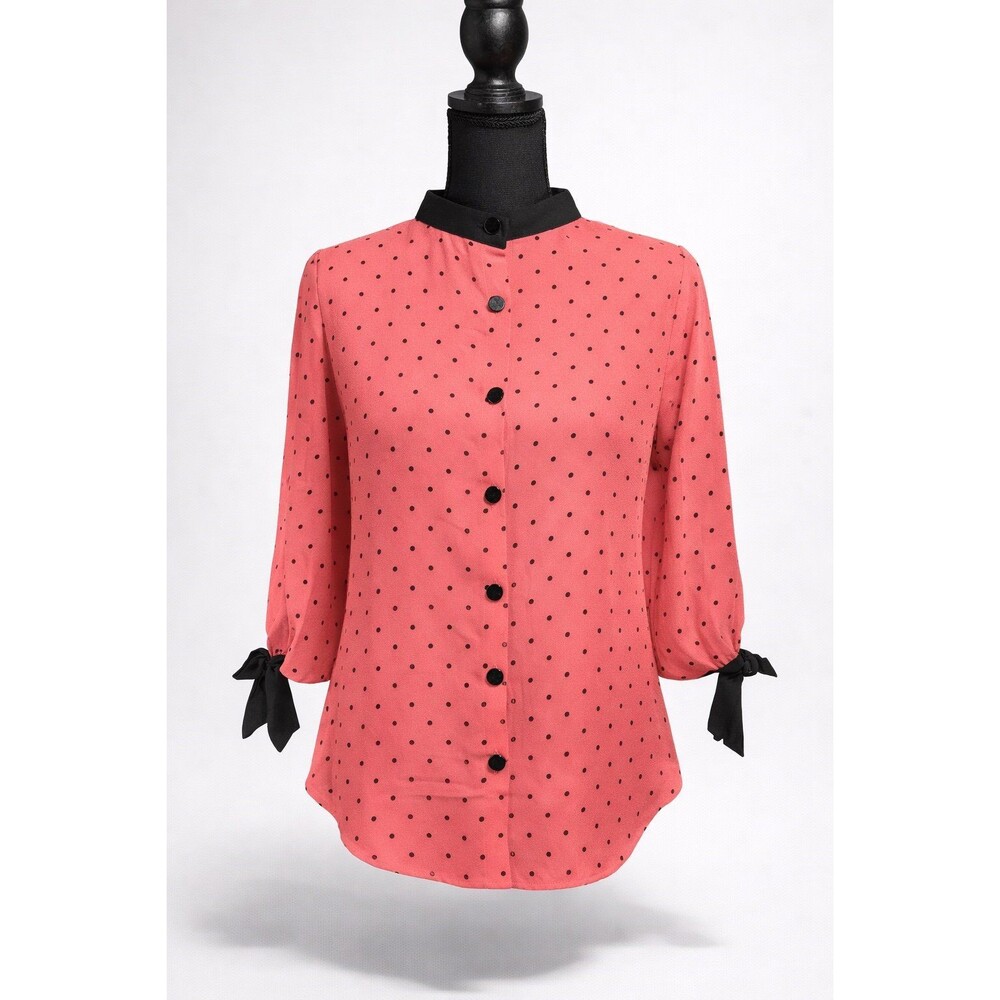 E&M Polka Dot Button Up Blouse Small